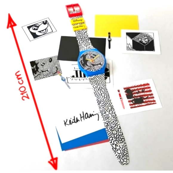 Swatch ECLECTIC MICKEY Maxi Clock MSUOZ336 2021 Specials Design By Keith Haring - Picture 12 of 16